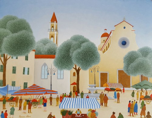 Il mercato in Piazza Santo Spirito a Firenze 35x45