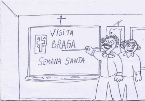 Desenho dos Surdos da ida a semana Santa em Braga.