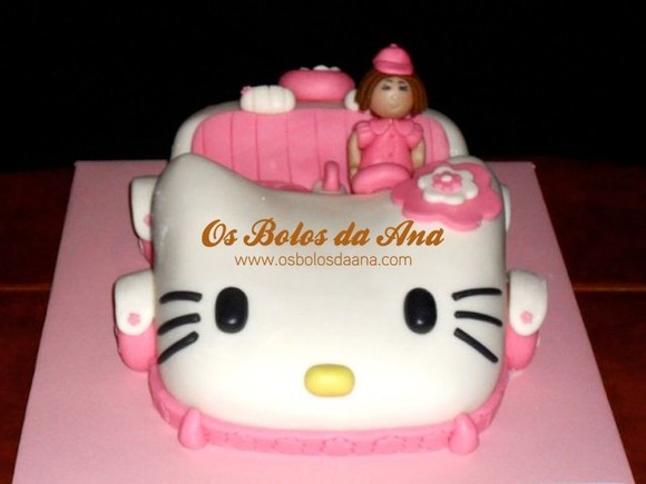 Bolo Carro Hello Kitty . Hello Kity Car Cake