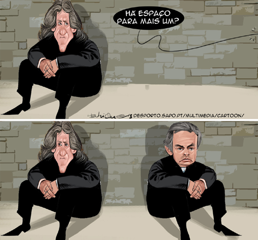 Cartoons - José Mourinho e Jorge Jesus no muro das lamentações