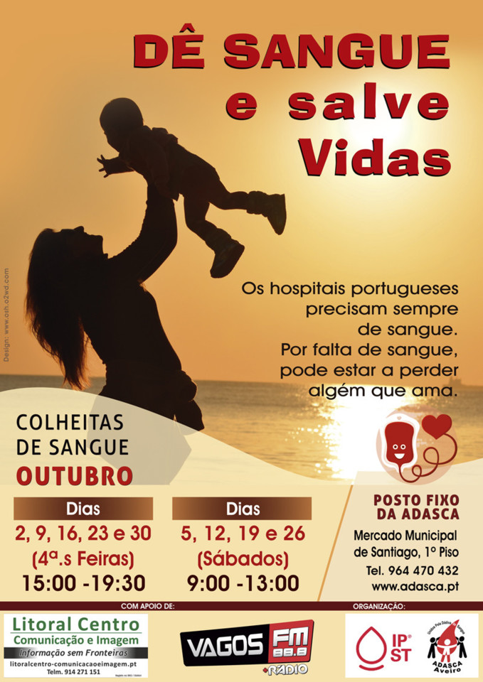 Cartaz A-5_Colheitas de sangue_ADASCA_Outubro2019. Cartaz A-5_Colheitas de sangue_ADASCA_Outubro2019.