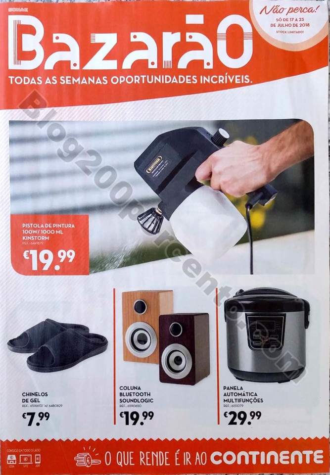 antevisão folheto promoções Continente Bazarão 17a23jul
