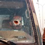 Soldado com para-brisas partido Marib, Iémen 