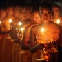 Budistas no Yee Peng, Chiang Mai, Tailândia