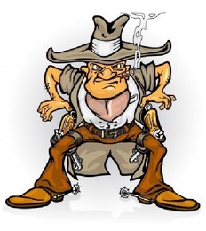 Cowboy - 8513651-western-cowboy-bandit-with-gun--i