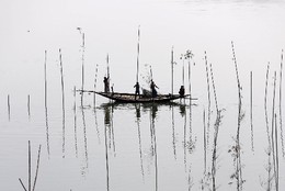 Pesca no rio em Daca, Bangladesh